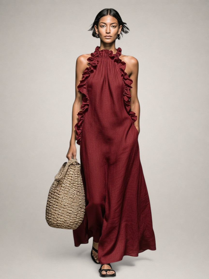 HELENE | RUFFLED MAXI DRESS FOR WOMEN