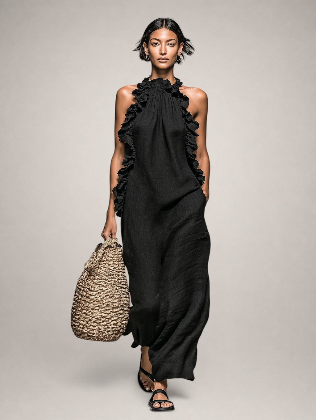 HELENE | RUFFLED MAXI DRESS FOR WOMEN