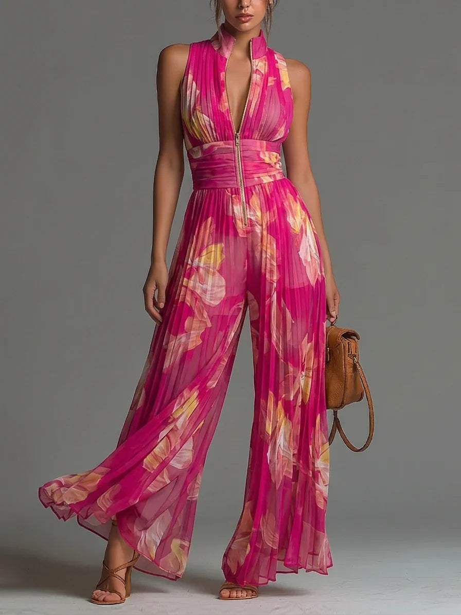 ZAKIRA | PLEATED HALTER JUMPSUIT FOR WOMEN