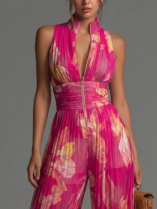 ZAKIRA | PLEATED HALTER JUMPSUIT FOR WOMEN