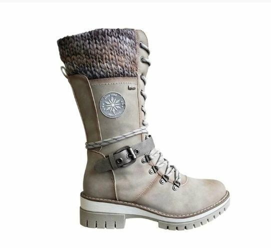 Roselle | Lace-Up Boot with Soft Knit Cuff